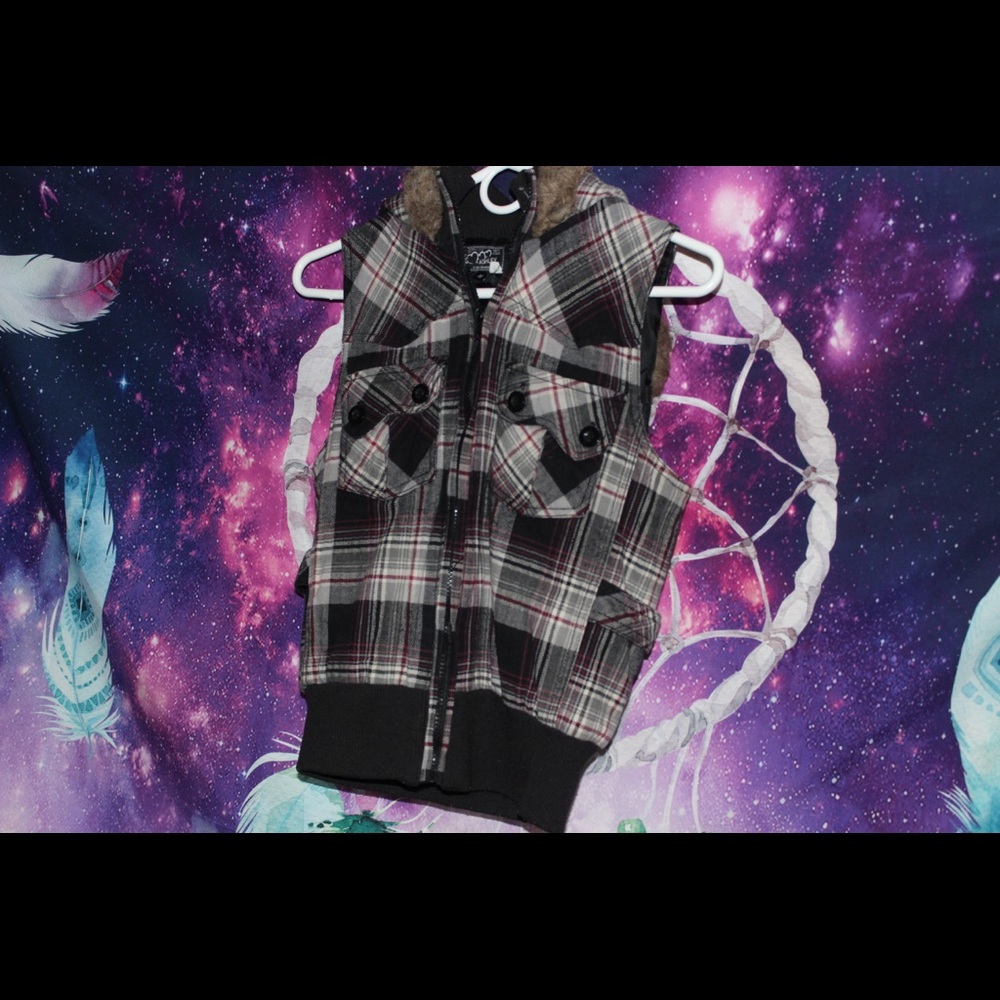 Zip up Flannel vest